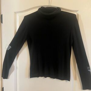 Ann Taylor Black Ribbed Knit Top